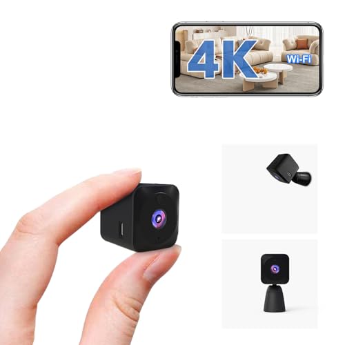 AOBOCAM Mini Kamera, 4K HD WLAN (2.4GHz) Überwachungskamera Innen Live Übertragung Handy APP Für...