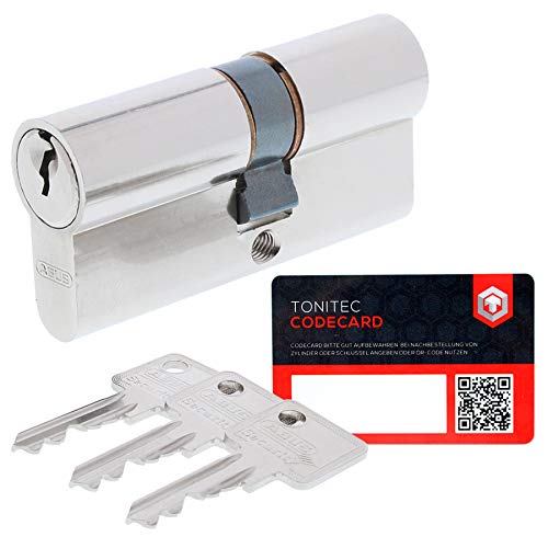 Abus Sicherheitsschloss Profilzylinder C73 gleichschliessend + 3 Schlüssel + ToniTec CodeCard 30 30