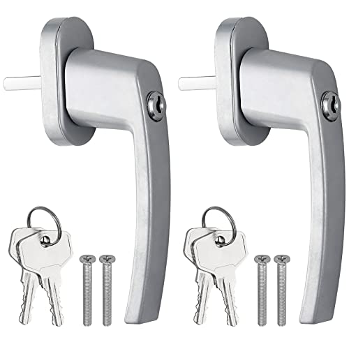AUTOUTLET Fenstergriff Aluminium, 2 Stück abschließbar Sicherheitsfenstergriff Fensterschloss...