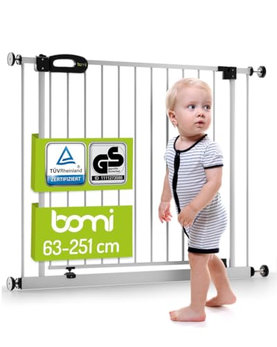 BOMI TÜV GS Siegel Türschutzgitter XXL Merle | Ohne Bohren | 90° Stop | Schließt automatisch |...