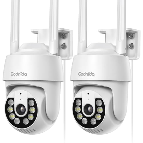 Codnida Überwachungskamera Aussen Set, 2K IP Kamera Überwachung Außen WLAN mit Automatische...