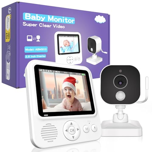 OBVHNUA Babyphone mit Kamera 2,8 Zoll Video-Babyphone 720p mit 1500mAh Akku Typ c Wiederaufladbar...