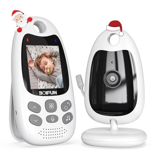 Babyphone mit Kamera Tragbares Vox-Funktion Temperatursensor Nachtsicht-Video-Babyfon 2,4 Ghz,...