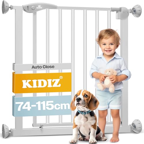Kidiz® Türschutzgitter Absperrgitter Treppengitter Kindergitter | Gitter Haustier | ohne Bohren |...