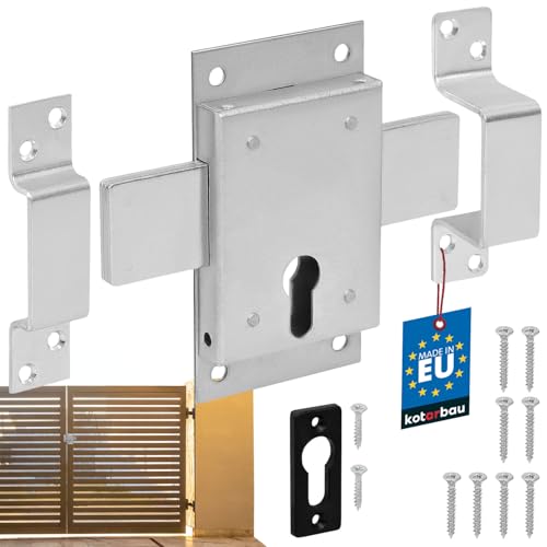 KOTARBAU® Kastenriegelschloss 160mm für Profilzylinder Kastenschloss Aufschraubschloss...