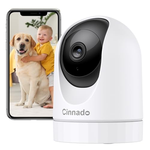 Cinnado Überwachungskamera Innen - 2K 3MP Babyphone mit Kamera, 360 Grad WLAN Indoor Hundekamera...