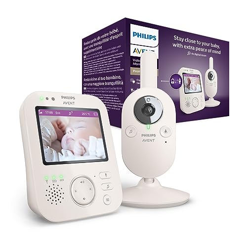 Philips Avent Babyphone mit Kamera Premium – sicheres Video Babyphone, 3,5 Zoll Bildschirm, 4-Fach...